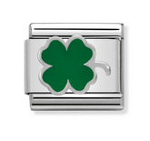 Nomination Composable Classic Link 330202/12 Green Clover in Enamel & 925 Silver